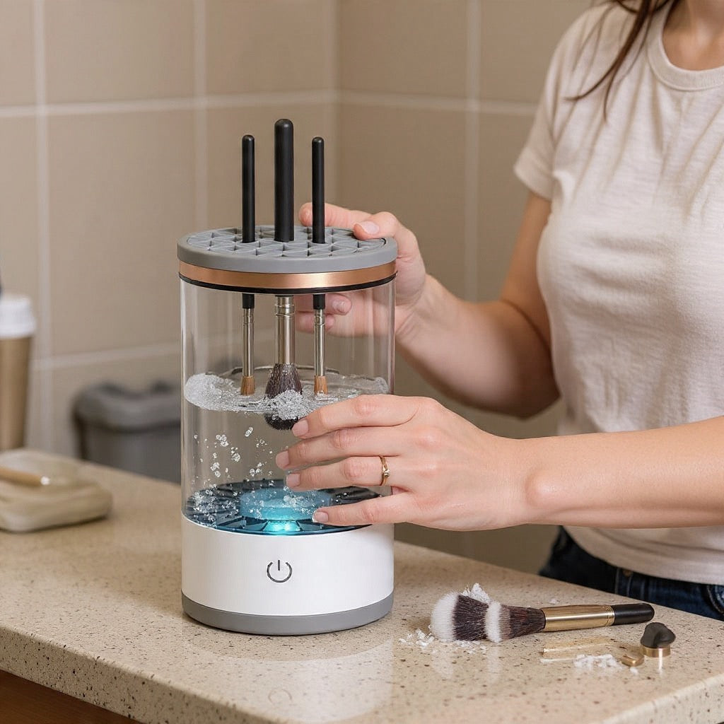 Glossesy Electric Makeup Brush Cleaner – Deep Clean in Seconds