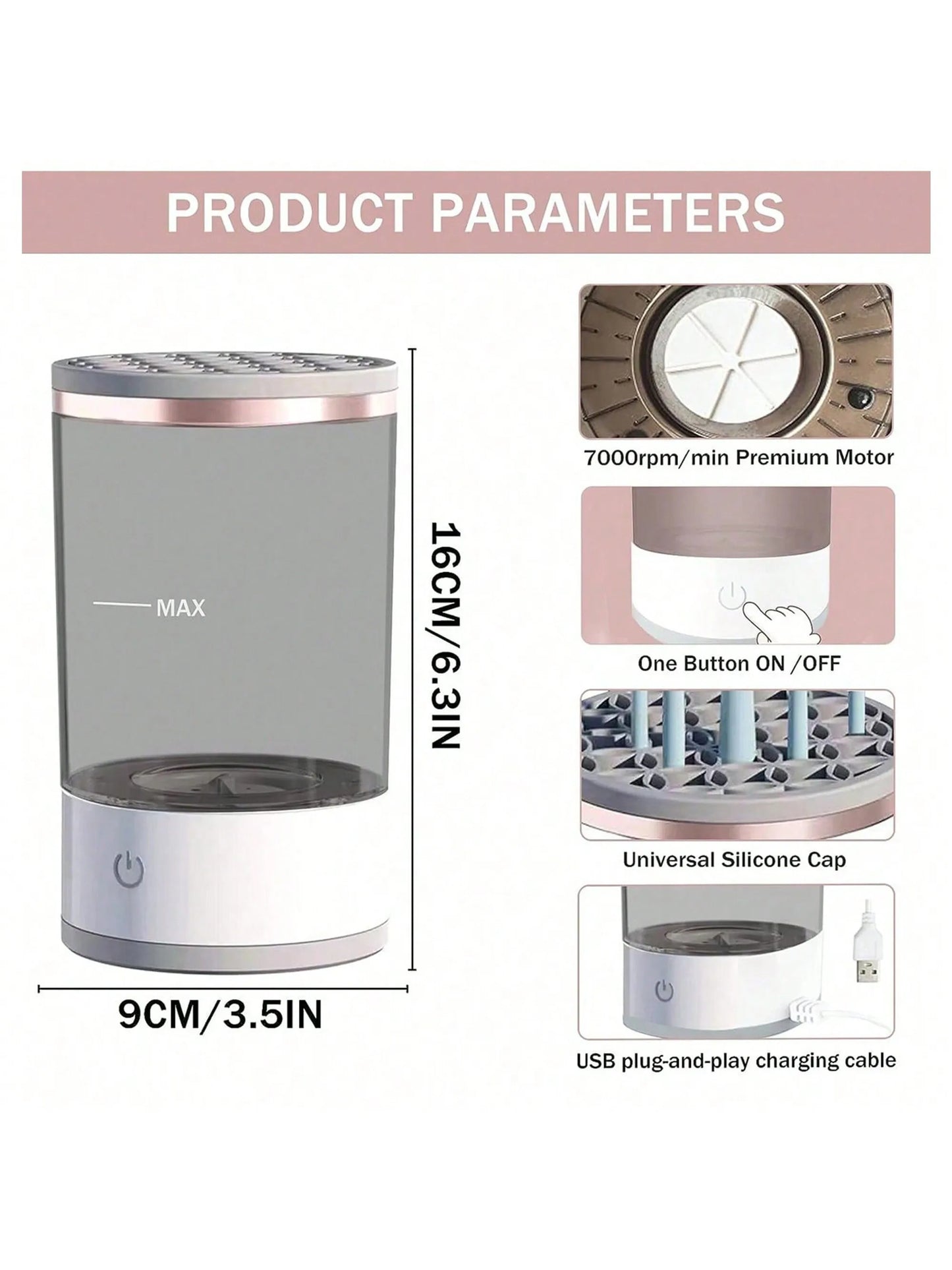 Glossesy Electric Makeup Brush Cleaner – Deep Clean in Seconds