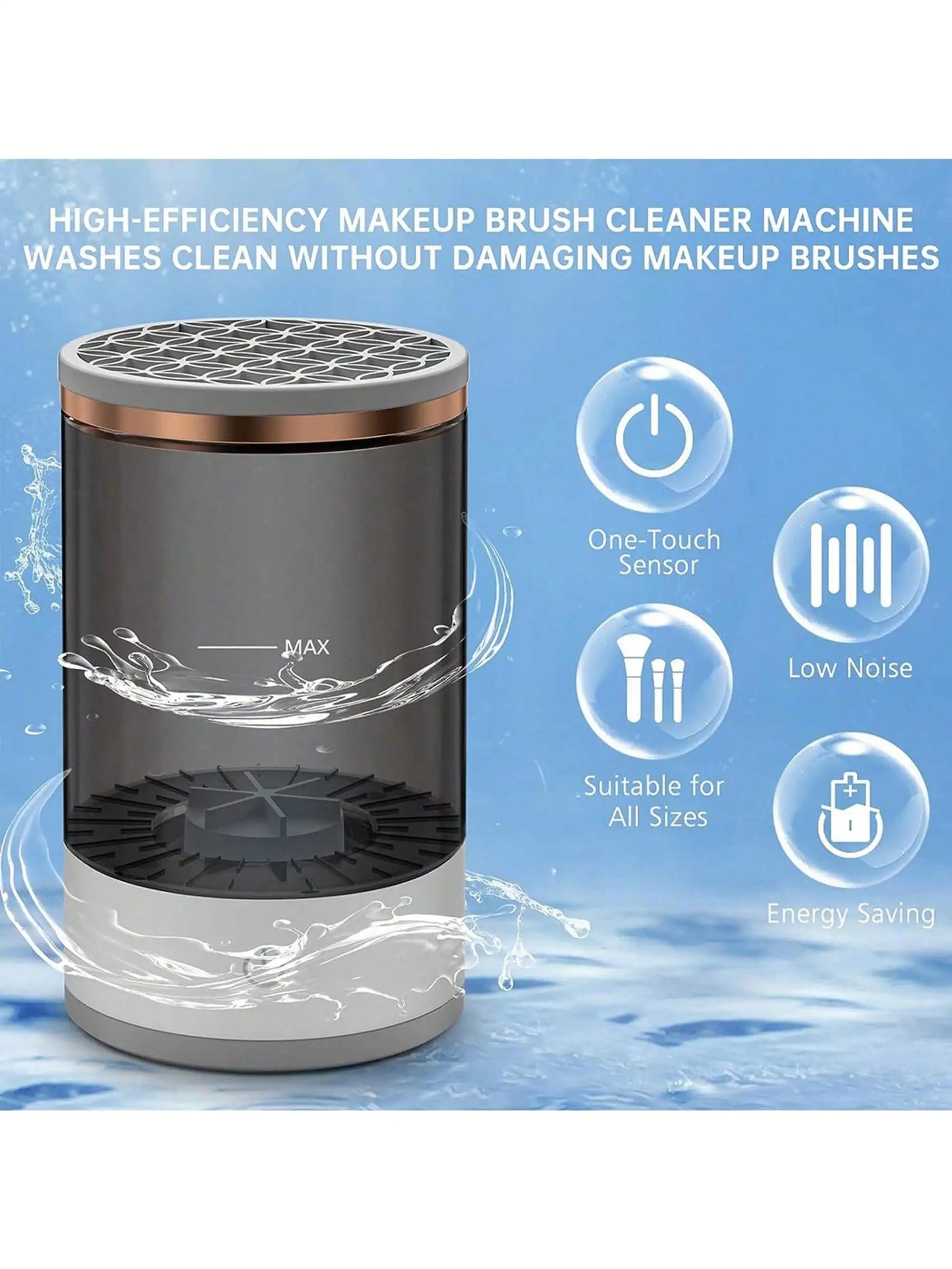 Glossesy Electric Makeup Brush Cleaner – Deep Clean in Seconds